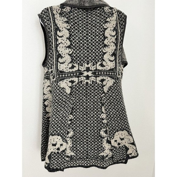 Yaira Open Cardigan Sweater Vest Womens Size Large Lagonlook Black Gray Boho L - Picture 3 of 7